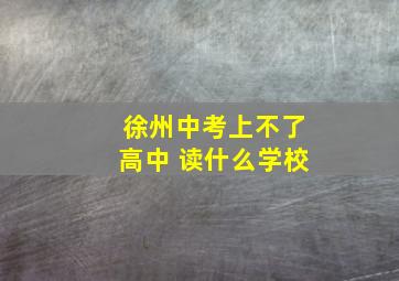 徐州中考上不了高中 读什么学校